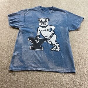Yale University Bulldog Shirt Mens Large Blue‎ Tie Dye Cotton Graphic Tee